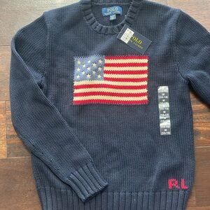 Polo by Ralph Lauren Kids Navy Sweater with American Flag